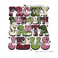 Frosty Rudolph Santa Jesus #7088 Sublimation transfers -
