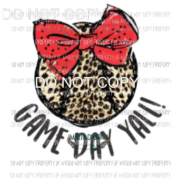 Game Day Yall Baseball Sublimation transfers Heat Transfer