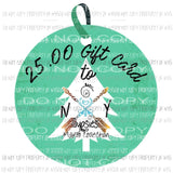 Gift Card 25.00 Christmas Theme