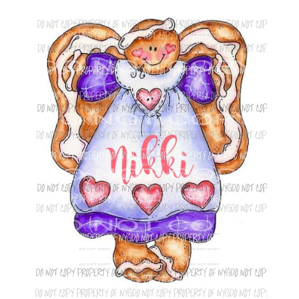 Gingerbread Angel Custom Sublimation transfers Heat Transfer