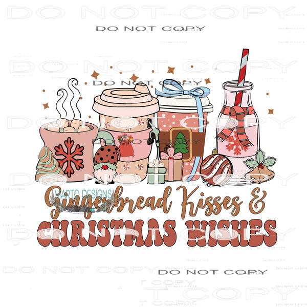 Gingerbread Kisses And Christmas Wishes #7136 Sublimation