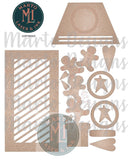 Gingerbread Interchangeable Candle Holder 1/8 MDF Wood Laser Blank | DIY Craft Cutout | Paint-Ready