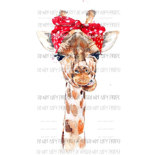 Giraffe With Bow Sublimation transfers Heat Transfer