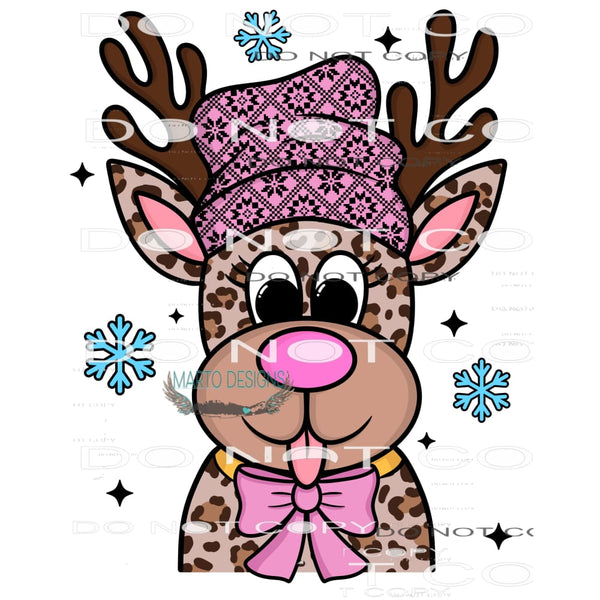 Girl Leopard Reindeer #7786 Sublimation transfers - Heat