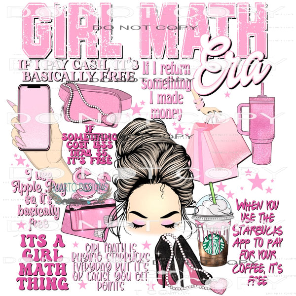 Girl Math Era #8580 Sublimation transfers - Heat Transfer