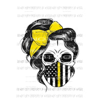 Girl Skull Dispatch 911 yellow Sublimation transfers Heat Transfer