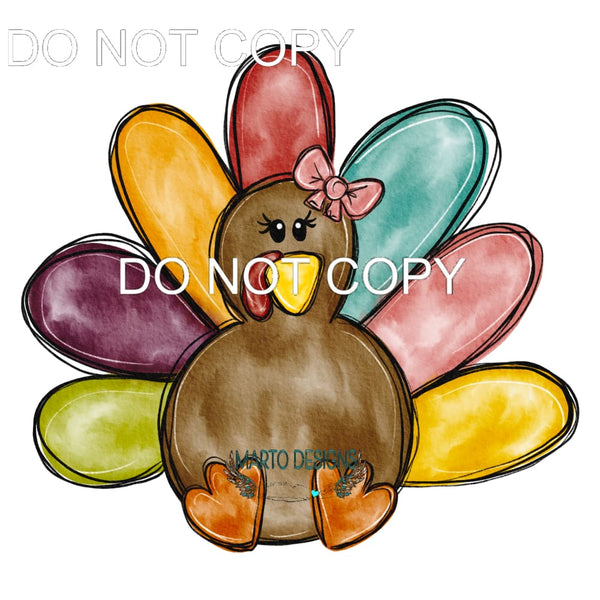 Girl Turkey #7605 Sublimation transfers - Heat Transfer