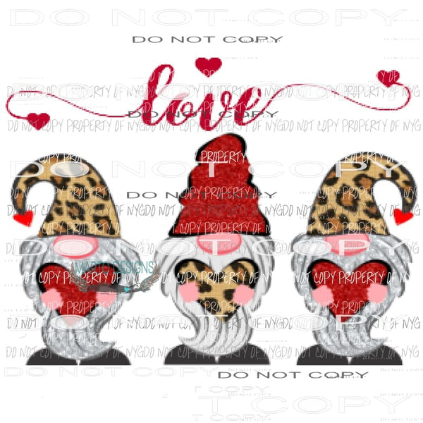 Gnome Love Sublimation transfers Heat Transfer