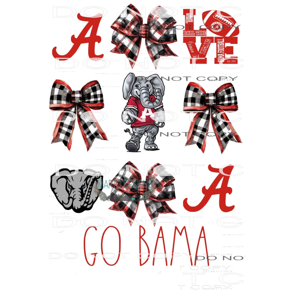 martodesigns - go bama # 1418 Alabama Sublimation transfers