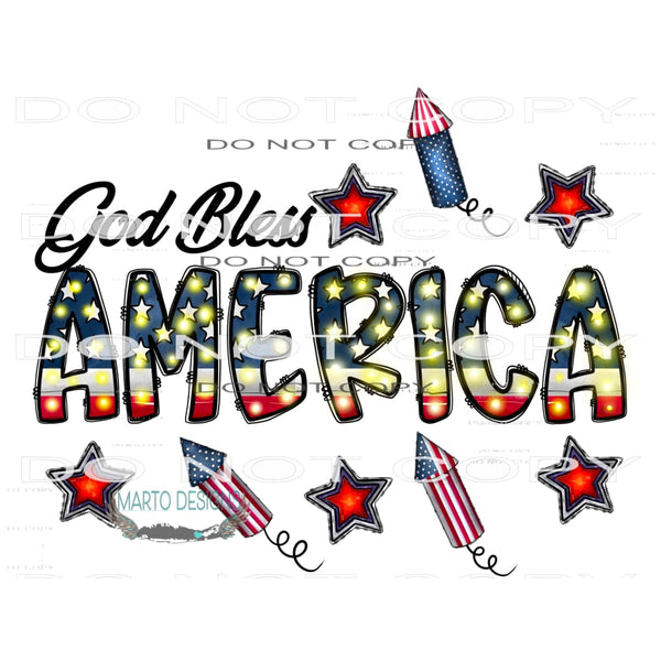 God Bless America #10945 Sublimation transfer - Heat