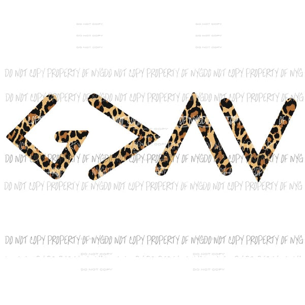 God Is Greater #2 leopard Sublimation transfers Heat Transfer