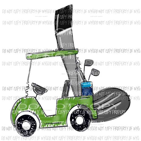 Golf cart and club Sublimation transfers Heat Transfer
