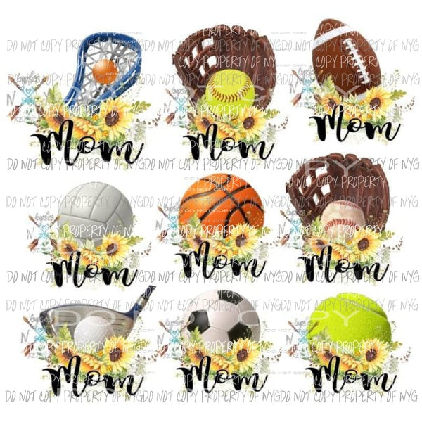GOLF mom sunflowers - other choices in drop down menu grandma etc sublimation transfer Heat Transfer