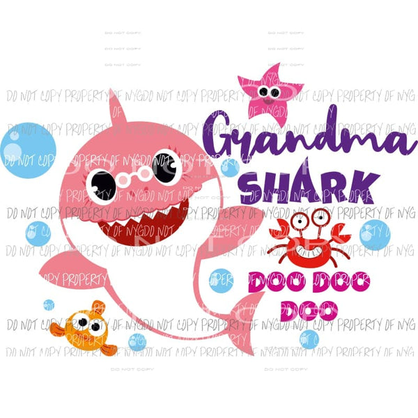 Grandma Shark Sublimation transfers Heat Transfer