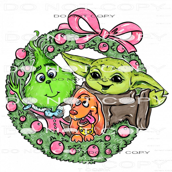 Green Christmas #7560 Sublimation transfers - Heat Transfer