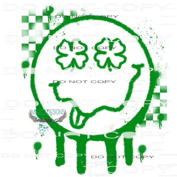 Green Smiley #8970 Sublimation transfers - Heat Transfer