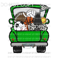 Green Truck Sports school Sublimation transfers Heat Transfer