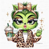 Grinch Girl Starbucks #8687 Sublimation transfers - Heat