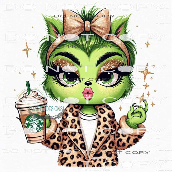 Grinch Girl Starbucks #8687 Sublimation transfers - Heat