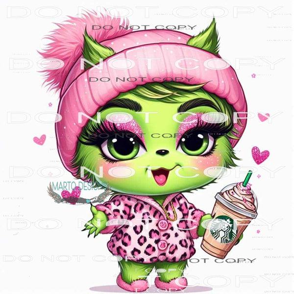 Grinch Girl Starbucks #8688 Sublimation transfers - Heat