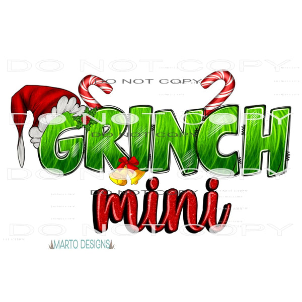 Grinch Mini #7202 Sublimation transfers - Heat Transfer