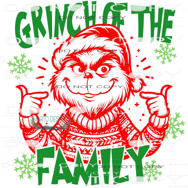 Grinch Of The Family #8822 Sublimation transfers - Heat