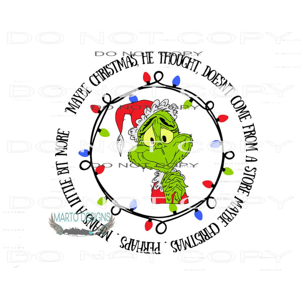 Grinch Quote #8281 Sublimation transfers - Heat Transfer