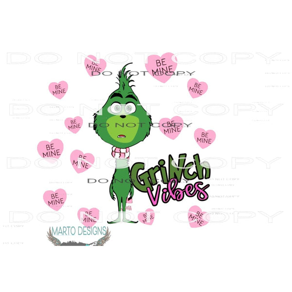 Grinch Valentine 2 Sublimation transfers - Heat Transfer