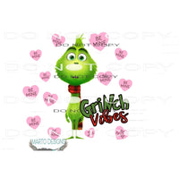 Grinch Valentine 3 Sublimation transfers - Heat Transfer