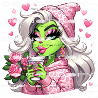 Grinch Valentine 4 Sublimation transfers - Heat Transfer