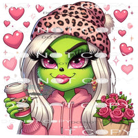 Grinch Valentine 6 Sublimation transfers - Heat Transfer