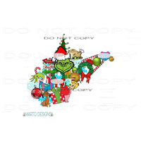 Grinch West virginia Christmas # 1061 Sublimation transfers