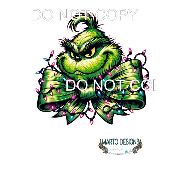 Grinchy Bow #11132 Sublimation transfers - Heat Transfer