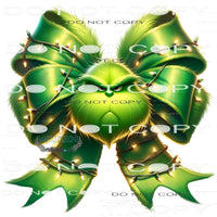 Grinchy Bow #11161 Sublimation transfers - Heat Transfer