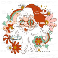 Groovy Santa #7671 Sublimation transfer - Heat Transfer
