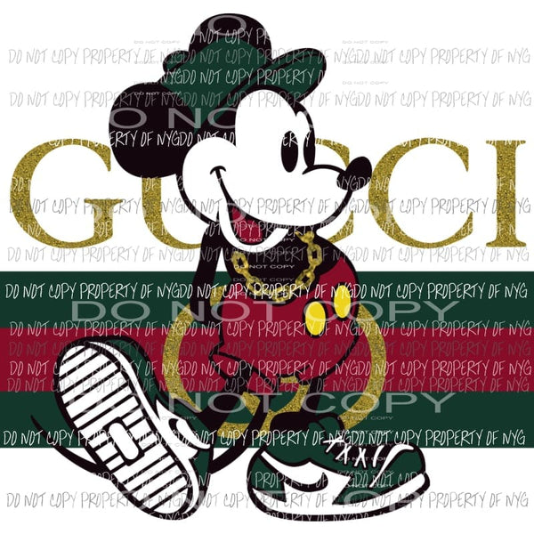 Gucci Mickey Mouse #2 brown green red Sublimation transfers Heat Transfer