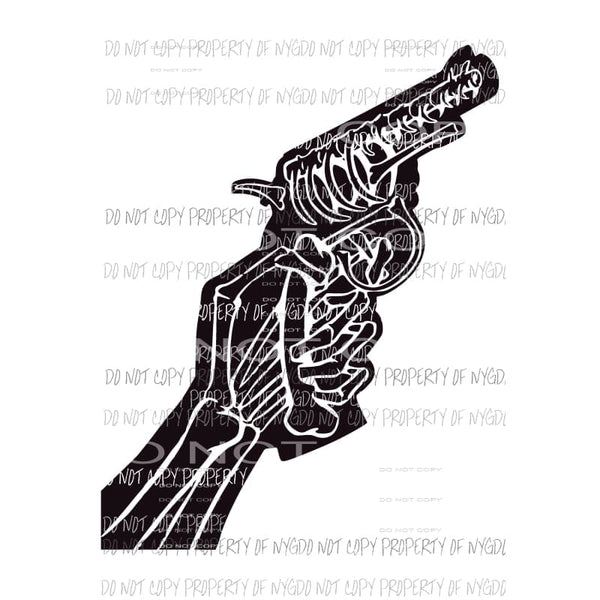 Gun Hand Skeleton Sublimation transfers Heat Transfer