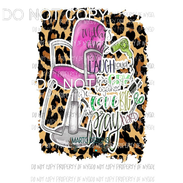 Hair Stylist In This Chair #2 pink leopard Sublimation transfers Heat Transfer