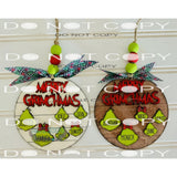 Hand Painted Laser Grinch Family Ornament Please READ