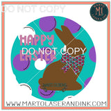 Happy Easter chocolate bunny # 007 Wood Laser Blank | DIY