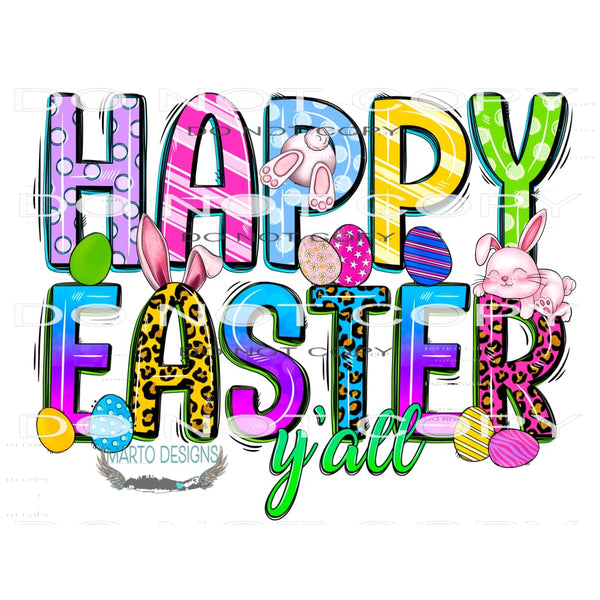 Happy Easter y’all #8911 Sublimation transfers - Heat