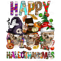 Happy Hallothankmas #6901 Sublimation transfers - Heat