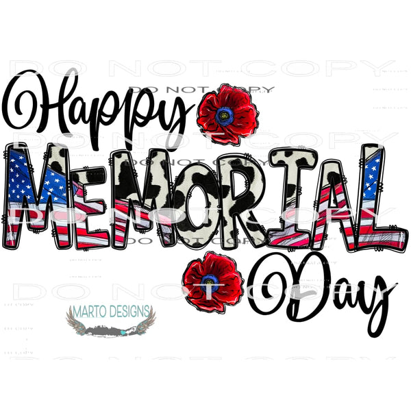 Happy Memorial Day #10847 Sublimation transfers - Heat