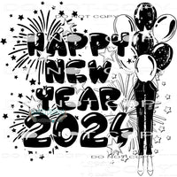 Happy New Year 2024 #9137 Sublimation transfers - Heat