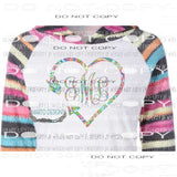 Heart arrow monogram - read description Heat Transfer