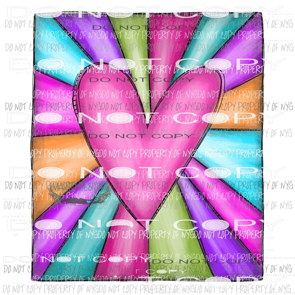 Heart burst watercolor Valentines Day Sublimation transfers Heat Transfer