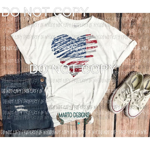 Heart Flag Sublimation transfers Heat Transfer