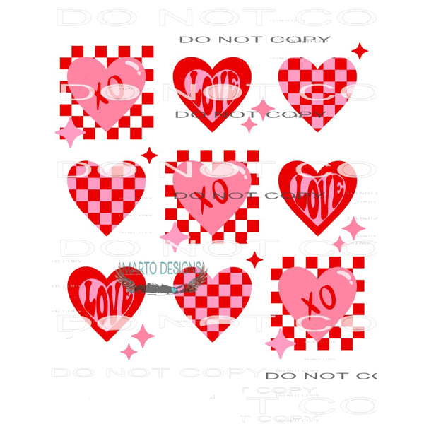 Heart Rows #8900 Sublimation transfers - Heat Transfer