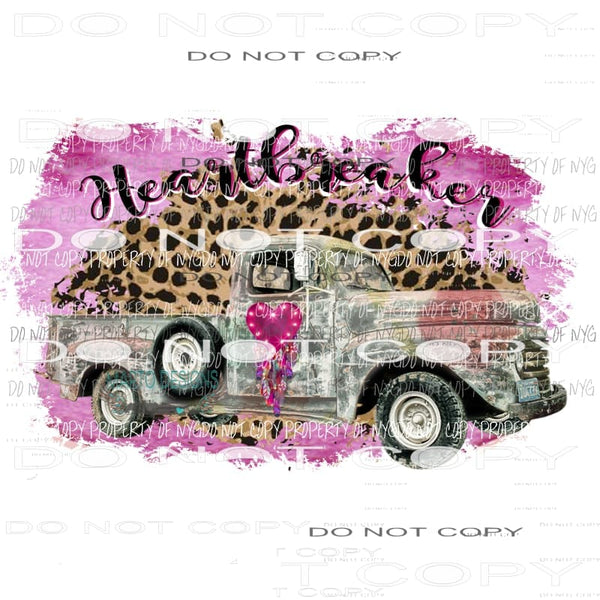 Heartbreaker Truck vintage heart dream catcher leopar print pink Sublimation transfers Heat Transfer