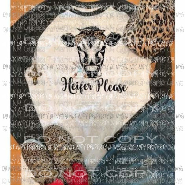 Heifer Please Leopard Bandanna Sublimation transfers Heat Transfer